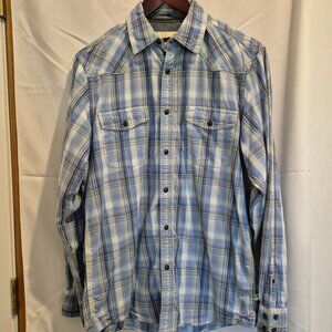 Dakota Grizzly Blue Plaid Snap Button Shirt
